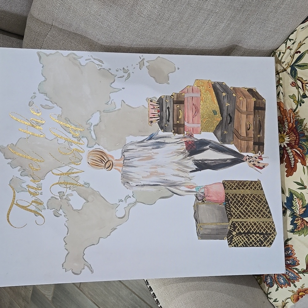 Colleen Karis Designs Paris Liesl Long Wrap Canvas Girl Strolling In Paris
